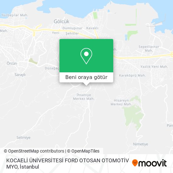 KOCAELİ ÜNİVERSİTESİ FORD OTOSAN OTOMOTİV MYO harita