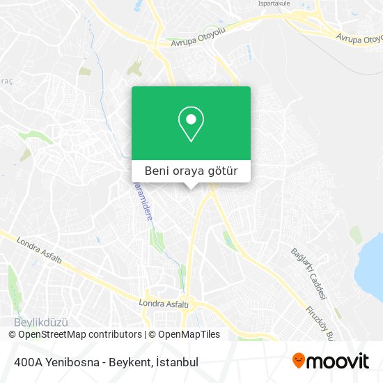 400A Yenibosna - Beykent harita
