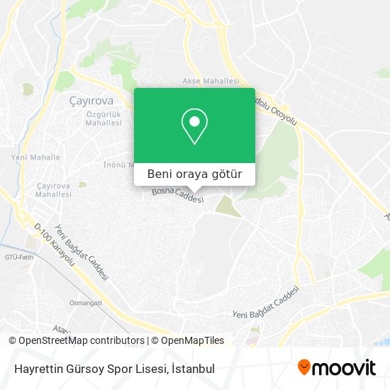 Hayrettin Gürsoy Spor Lisesi harita