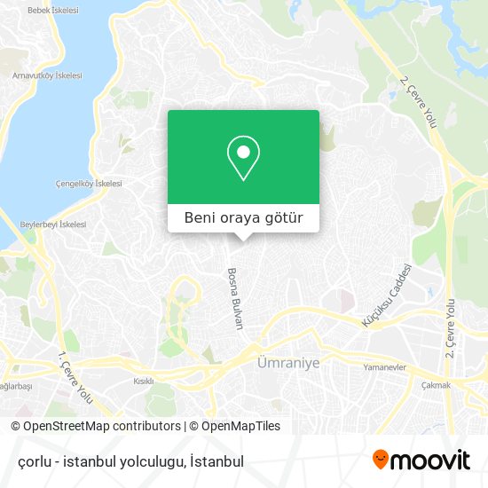 çorlu - istanbul yolculugu harita