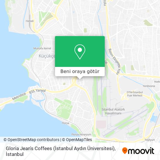 Gloria Jean's Coffees (İstanbul Aydın Üniversitesi) harita