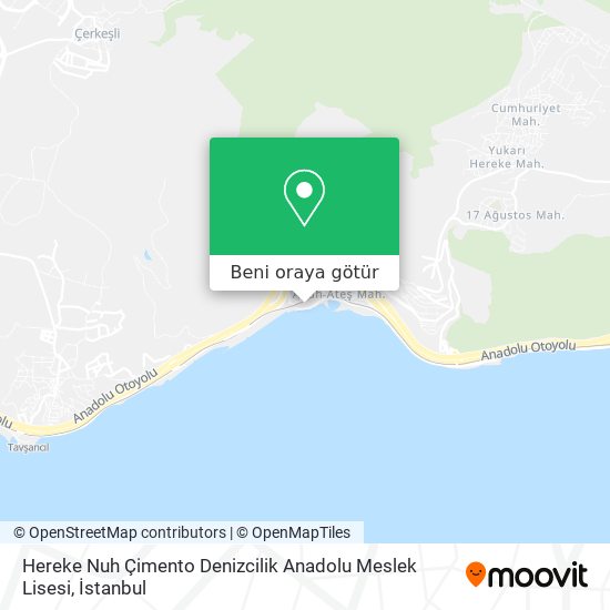 Hereke Nuh Çimento Denizcilik Anadolu Meslek Lisesi harita