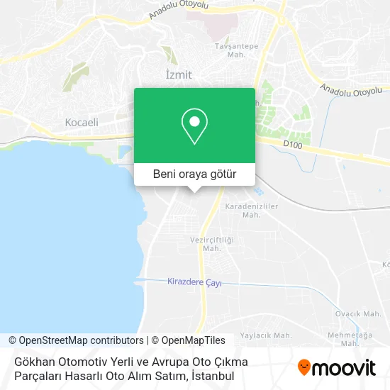 Gökhan Otomotiv Yerli ve Avrupa Oto Çıkma Parçaları Hasarlı Oto Alım Satım harita