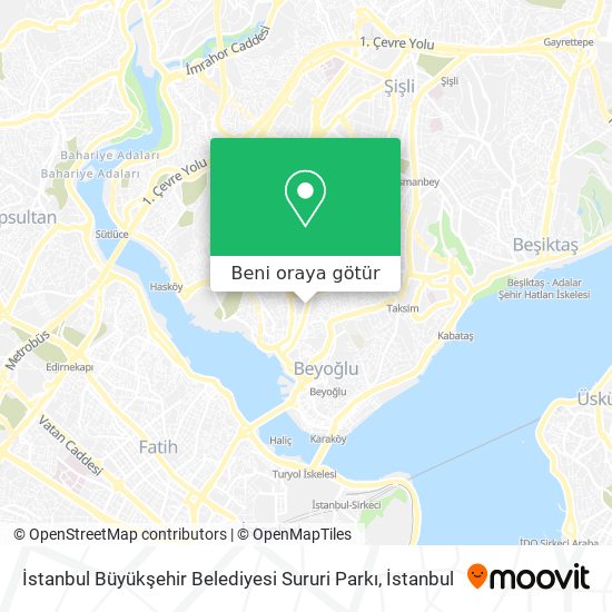 İstanbul Büyükşehir Belediyesi Sururi Parkı harita