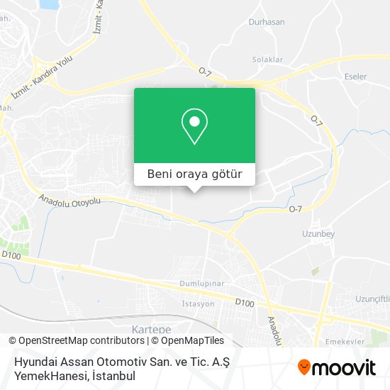 Hyundai Assan Otomotiv San. ve Tic. A.Ş YemekHanesi harita