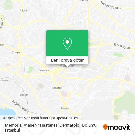 Memorial Ataşehir Hastanesi Dermatoloji Bölümü harita