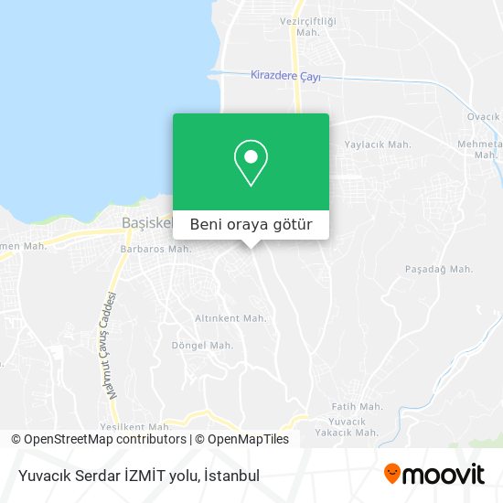 Yuvacık Serdar İZMİT yolu harita