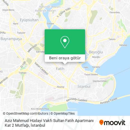 Aziz Mahmud Hüdayi Vakfı Sultan Fatih Apartmanı Kat 2 Mutfağı harita