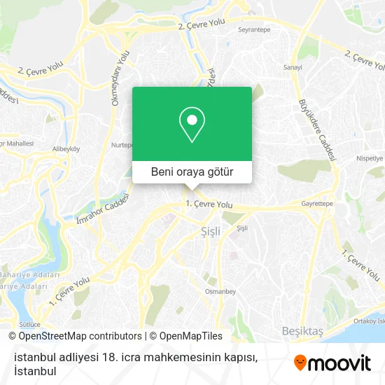 istanbul adliyesi 18. icra mahkemesinin kapısı harita