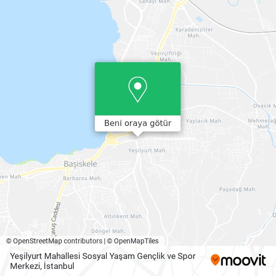 Yeşilyurt Mahallesi Sosyal Yaşam Gençlik ve Spor Merkezi harita