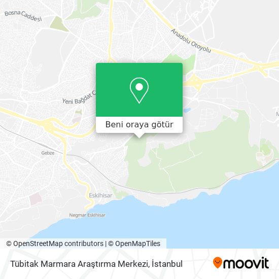 Tübitak Marmara Araştırma Merkezi harita