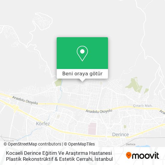 Kocaeli Derince Eğitim Ve Araştırma Hastanesi Plastik Rekonstrüktif & Estetik Cerrahi harita