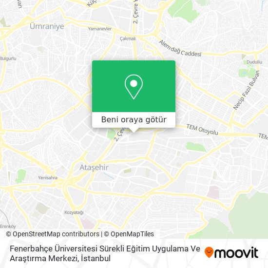 Fenerbahçe Üniversitesi Sürekli Eğitim Uygulama Ve Araştırma Merkezi harita