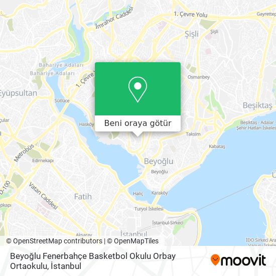 Beyoğlu Fenerbahçe Basketbol Okulu Orbay Ortaokulu harita