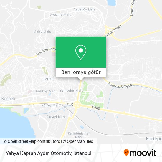 Yahya Kaptan Aydın Otomotiv harita