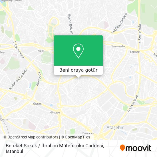Bereket Sokak / İbrahim Müteferrika Caddesi harita