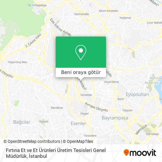 Fırtına Et ve Et Ürünleri Üretim Tesisleri Genel Müdürlük harita