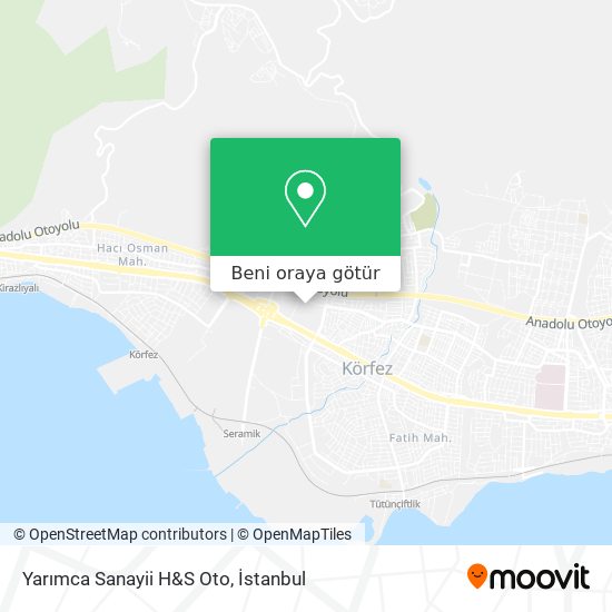 Yarımca Sanayii H&S Oto harita