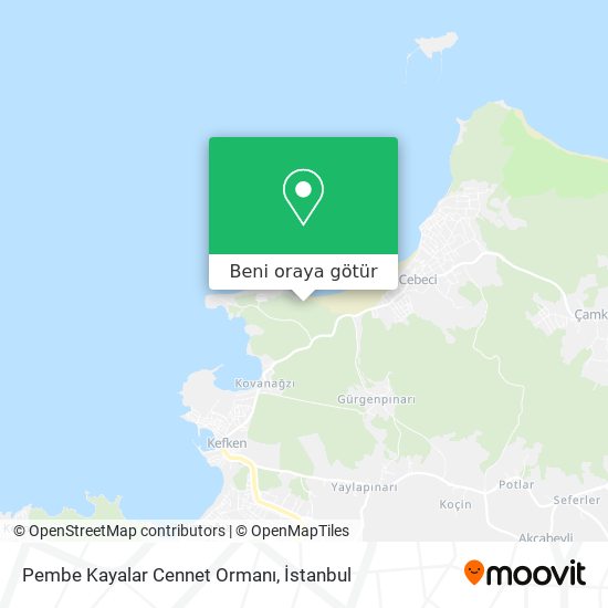 Pembe Kayalar Cennet Ormanı harita