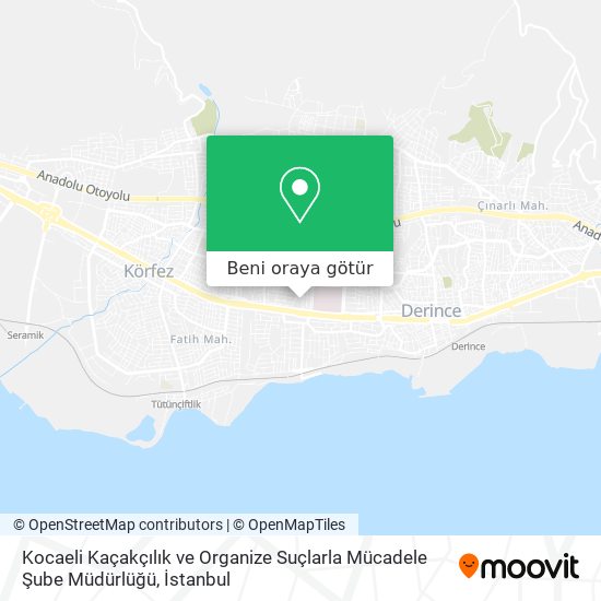 Kocaeli Kaçakçılık ve Organize Suçlarla Mücadele Şube Müdürlüğü harita