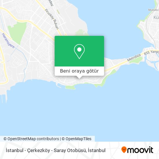 İstanbul - Çerkezköy - Saray Otobüsü harita
