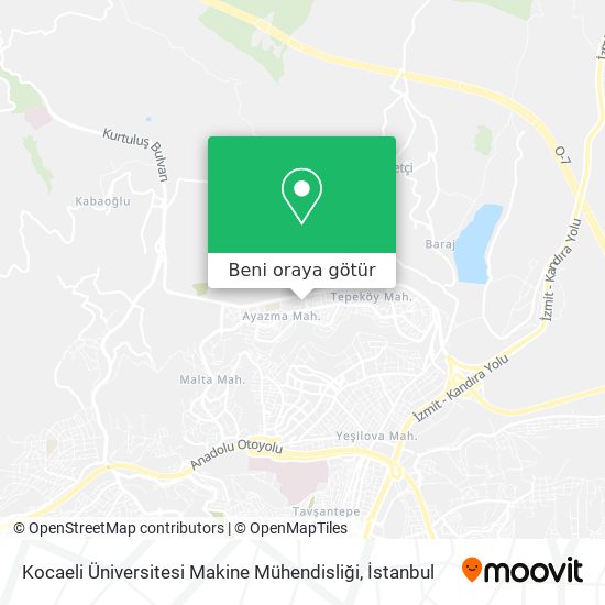 Kocaeli Üniversitesi Makine Mühendisliği harita