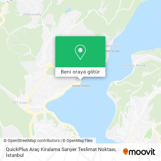 QuickPlus Araç Kiralama Sarıyer Teslimat Noktası harita