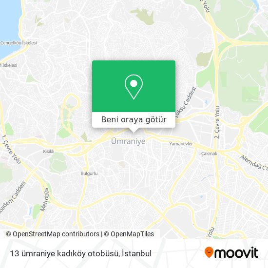 13 ümraniye kadıköy otobüsü harita