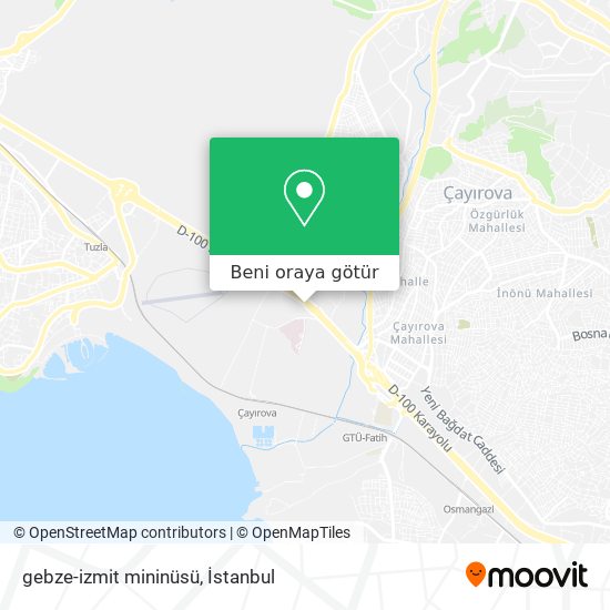 gebze-izmit mininüsü harita