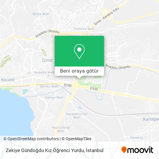 Zekiye Gündoğdu Kız Öğrenci Yurdu harita