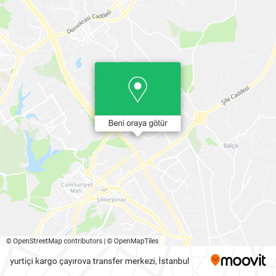 yurtiçi kargo çayırova transfer merkezi harita