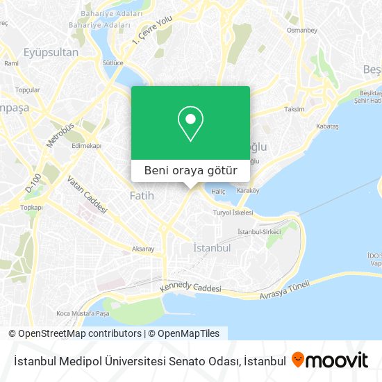 İstanbul Medipol Üniversitesi Senato Odası harita