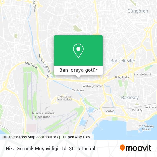 Nika Gümrük Müşavirliği Ltd. Şti. harita
