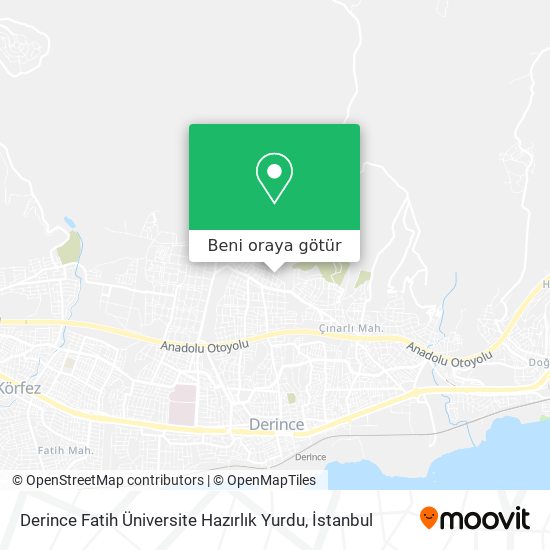 Derince Fatih Üniversite Hazırlık Yurdu harita