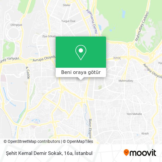 Şehit Kemal Demir Sokak, 16a harita