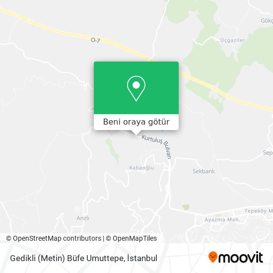 Gedikli (Metin) Büfe Umuttepe harita