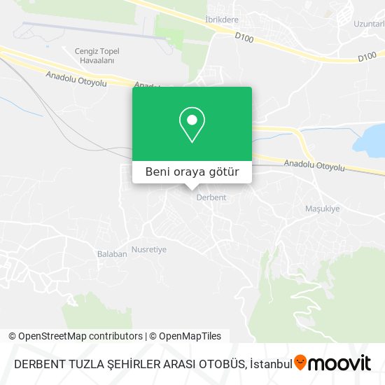 DERBENT TUZLA ŞEHİRLER ARASI OTOBÜS harita