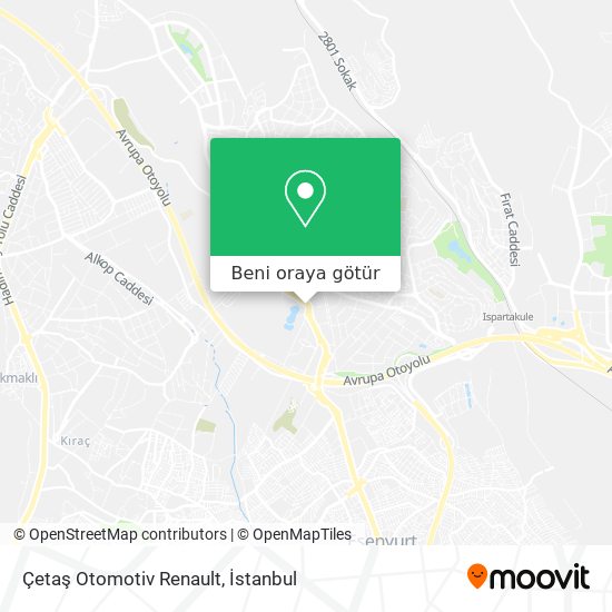 Çetaş Otomotiv Renault harita