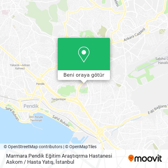 Marmara Pendik Eğitim Araştıqrma Hastanesi Askom / Hasta Yatış harita