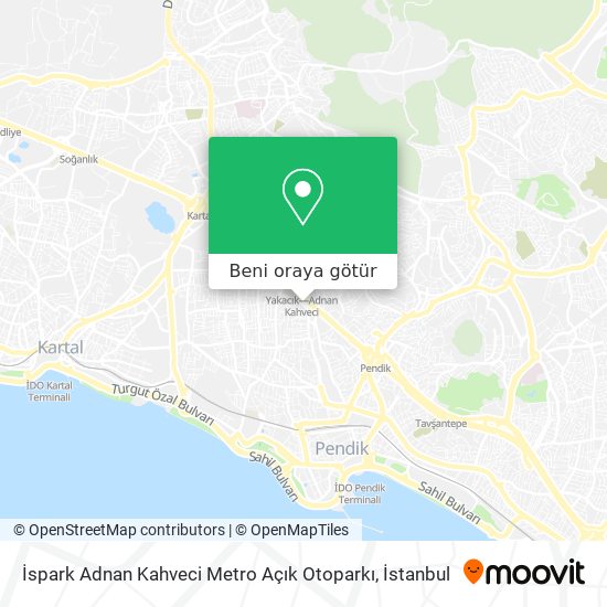 İspark Adnan Kahveci Metro Açık Otoparkı harita