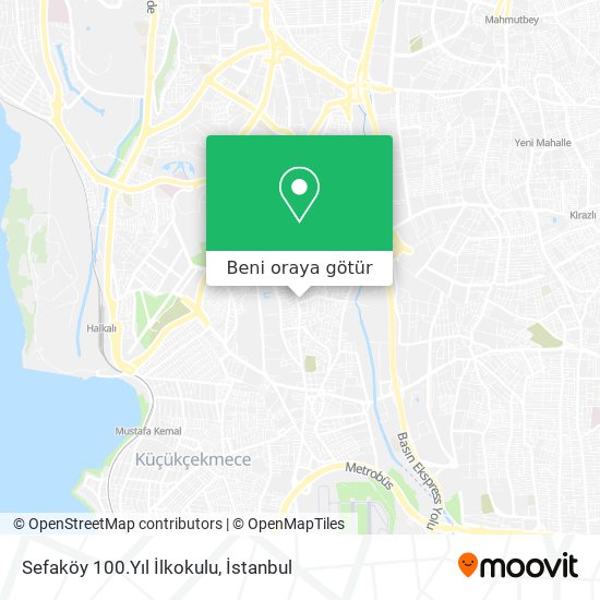 Sefaköy 100.Yıl İlkokulu harita