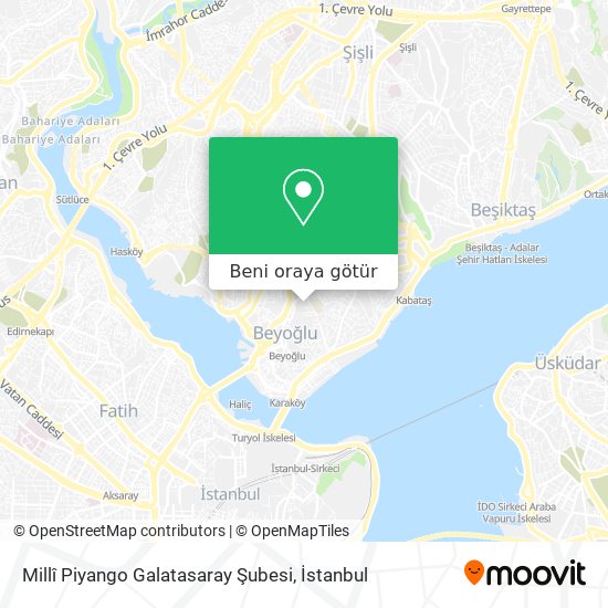Millî Piyango Galatasaray Şubesi harita
