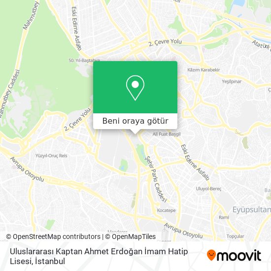 Uluslararası Kaptan Ahmet Erdoğan İmam Hatip Lisesi harita