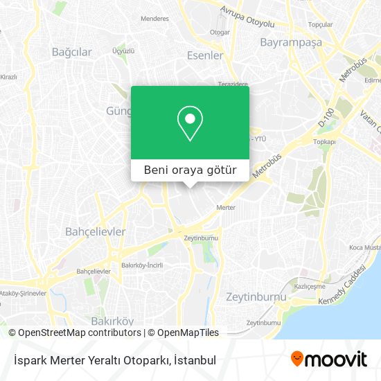 İspark Merter Yeraltı Otoparkı harita