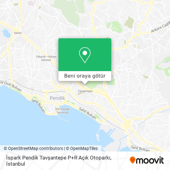 İspark Pendik Tavşantepe P+R Açık Otoparkı harita