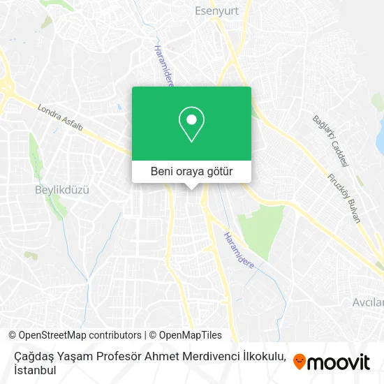 Çağdaş Yaşam Profesör Ahmet Merdivenci İlkokulu harita