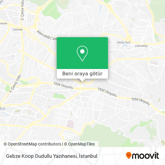 Gebze Koop Dudullu Yazıhanesi harita