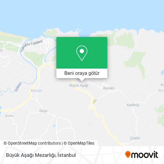 Büyük Aşağı Mezarlığı harita