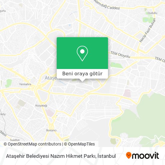 Ataşehir Belediyesi Nazım Hikmet Parkı harita