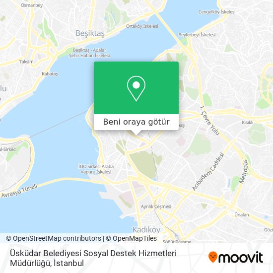 Üsküdar Belediyesi Sosyal Destek Hizmetleri Müdürlüğü harita